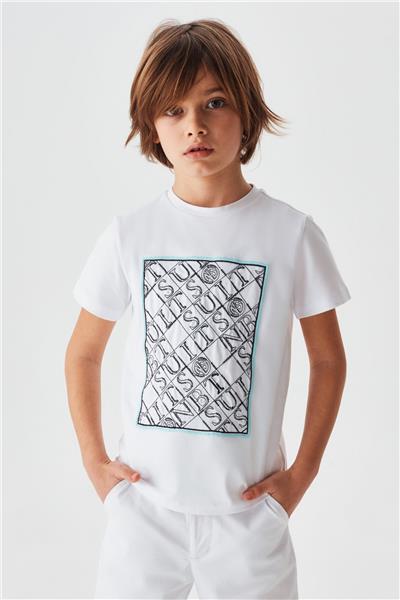 Nebbati Erkek Çocuk Beyaz T-Shirt