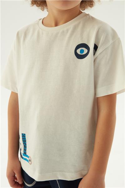 Nebbati Erkek Çocuk Beyaz T-Shirt