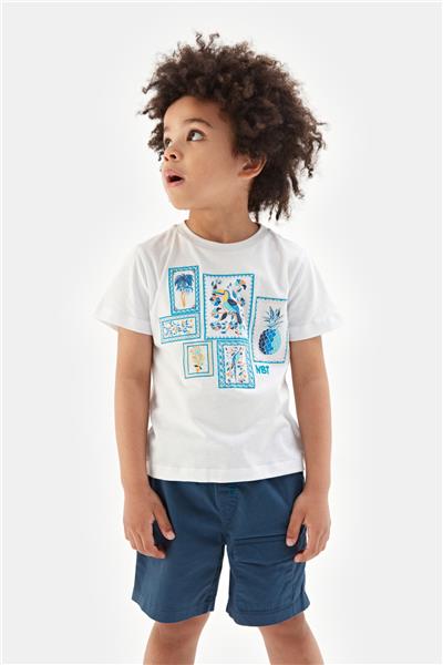 Nebbati Erkek Çocuk Beyaz Tshirt