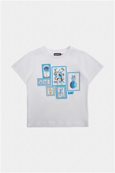 Nebbati Erkek Çocuk Beyaz Tshirt
