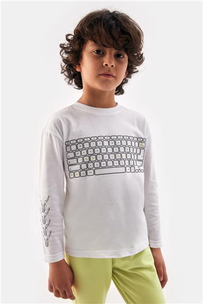 Nebbati Erkek Çocuk Beyaz Tshirt