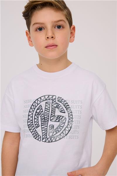 Nebbati Erkek Çocuk Beyaz TshirtNebbati Erkek Çocuk Beyaz Tshirt