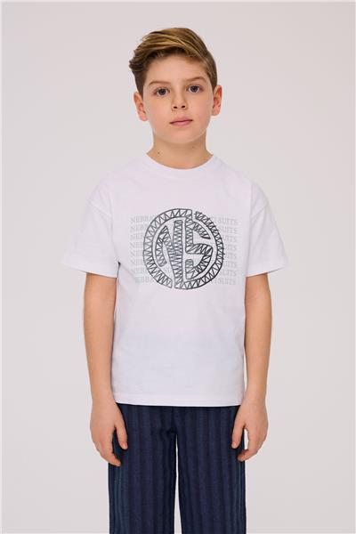 Nebbati Erkek Çocuk Beyaz TshirtNebbati Erkek Çocuk Beyaz Tshirt