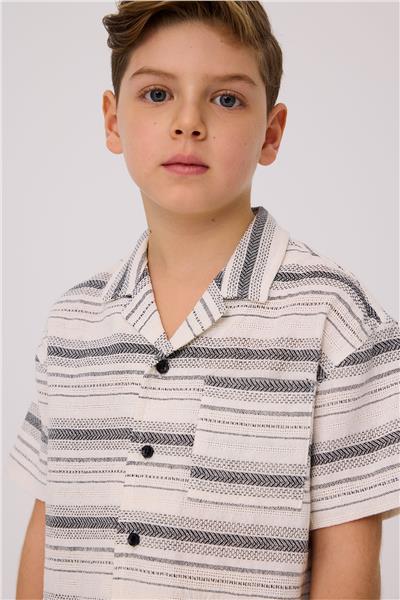 Nebbati Erkek Çocuk Çizgili GömlekNebbati Erkek Çocuk Çizgili Gömlek