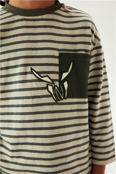 Nebbati Erkek Çocuk Çizgili T-Shirt