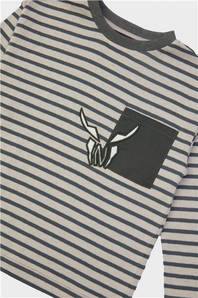 Nebbati Erkek Çocuk Çizgili T-Shirt