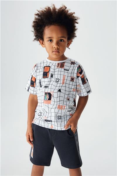 Nebbati Erkek Çocuk Desenli T-Shirt