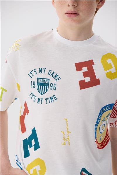 Nebbati Erkek Çocuk Desenli T-Shirt