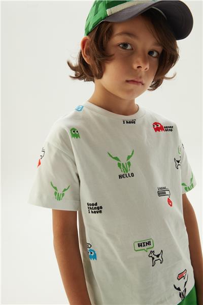 Nebbati Erkek Çocuk Desenli T-Shirt