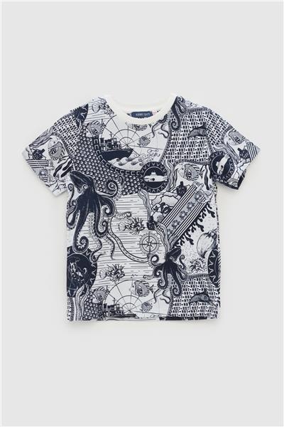 Nebbati Erkek Çocuk Desenli T-Shirt