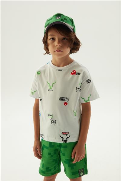 Nebbati Erkek Çocuk Desenli T-Shirt