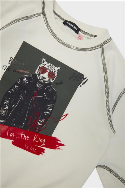 Nebbati Erkek Çocuk Ekru Sweatshirt