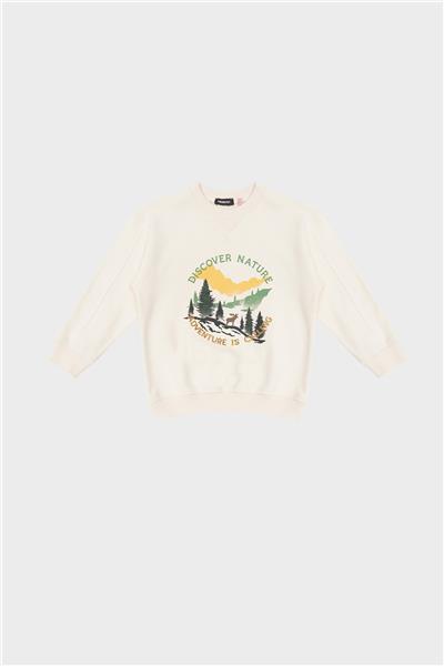 Nebbati Erkek Çocuk Ekru Sweatshirt