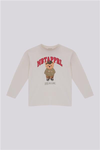 Nebbati Erkek Çocuk Ekru SweatshirtNebbati Erkek Çocuk Ekru Sweatshirt