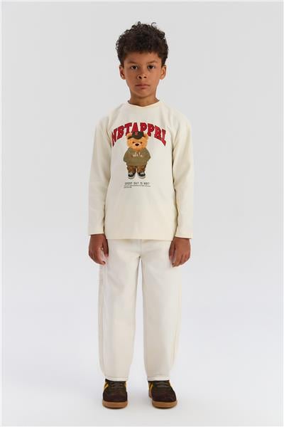 Nebbati Erkek Çocuk Ekru SweatshirtNebbati Erkek Çocuk Ekru Sweatshirt