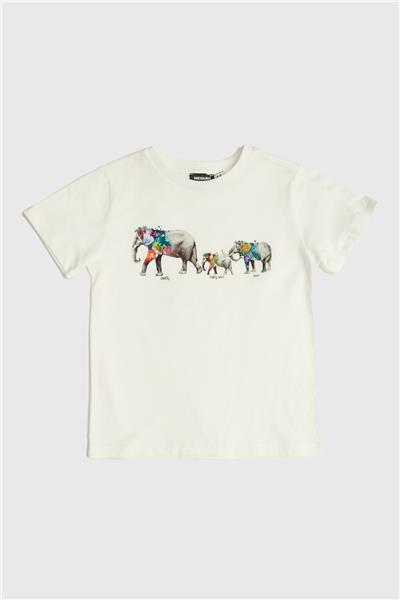 Nebbati Erkek Çocuk Ekru T-Shirt
