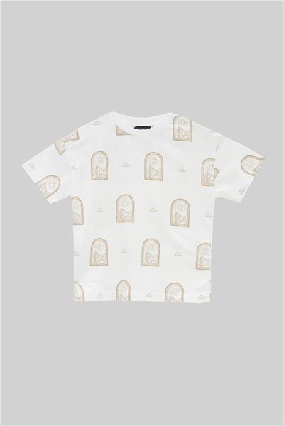 Nebbati Erkek Çocuk Ekru T-Shirt