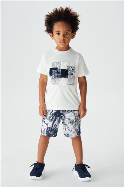 Nebbati Erkek Çocuk Ekru T-Shirt