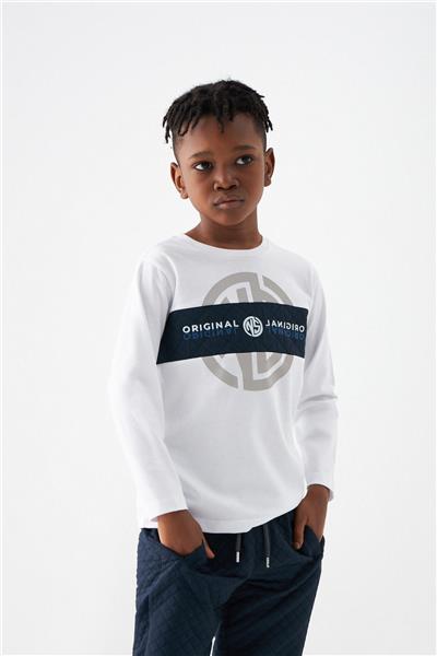Nebbati Erkek Çocuk Ekru T-Shirt