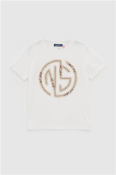 Nebbati Erkek Çocuk Ekru T-Shirt