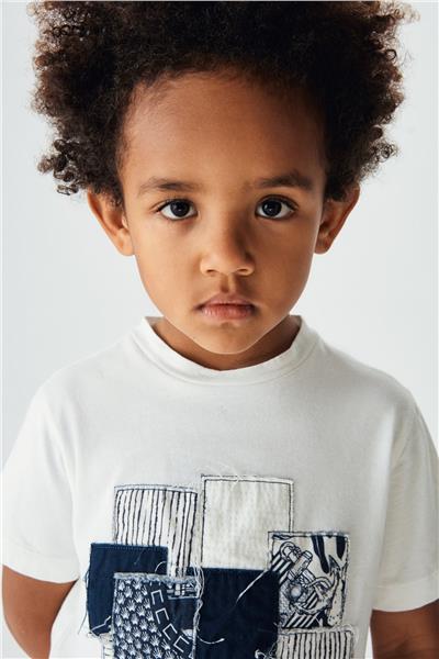 Nebbati Erkek Çocuk Ekru T-Shirt