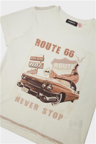 Nebbati Erkek Çocuk Ekru T-Shirt