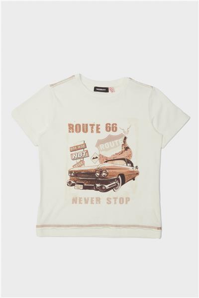 Nebbati Erkek Çocuk Ekru T-Shirt