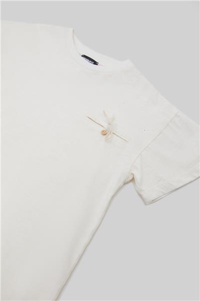 Nebbati Erkek Çocuk Ekru T-Shirt