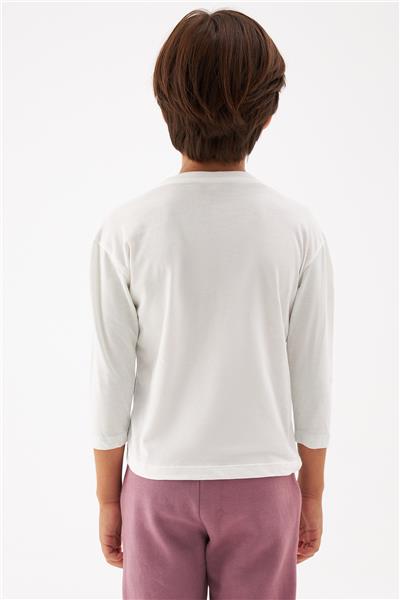 Nebbati Erkek Çocuk Ekru T-Shirt