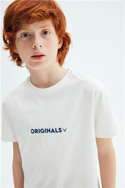 Nebbati Erkek Çocuk Ekru T-Shirt