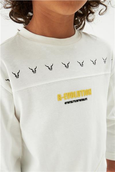 Nebbati Erkek Çocuk Ekru T-Shirt