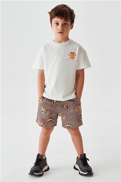 Nebbati Erkek Çocuk Ekru T-Shirt