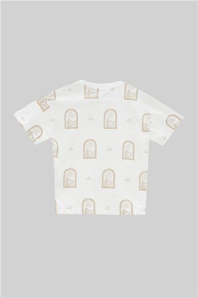 Nebbati Erkek Çocuk Ekru T-Shirt