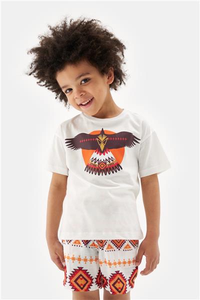 Nebbati Erkek Çocuk Ekru Tshirt