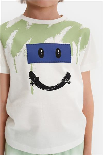 Nebbati Erkek Çocuk Ekru Tshirt