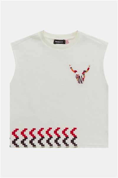 Nebbati Erkek Çocuk Ekru Tshirt