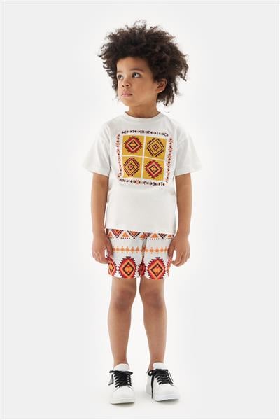Nebbati Erkek Çocuk Ekru Tshirt