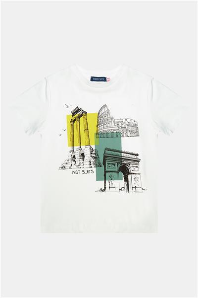 Nebbati Erkek Çocuk Ekru Tshirt