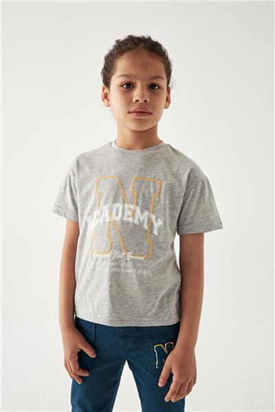 Nebbati Erkek Çocuk Gri T-Shirt