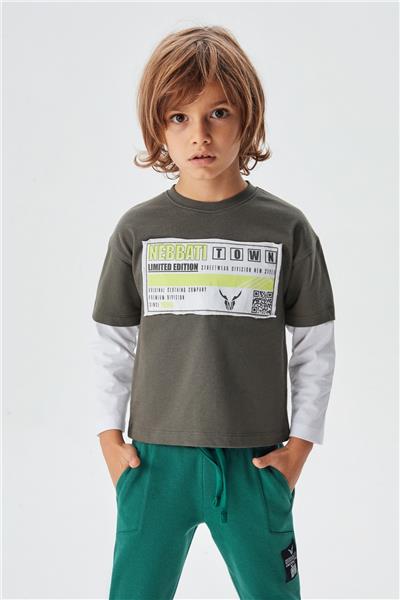 Nebbati Erkek Çocuk Haki T-Shirt