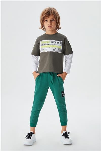 Nebbati Erkek Çocuk Haki T-Shirt