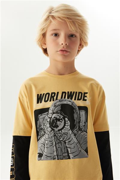 Nebbati Erkek Çocuk Hardal T-Shirt