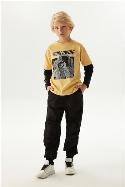 Nebbati Erkek Çocuk Hardal T-Shirt