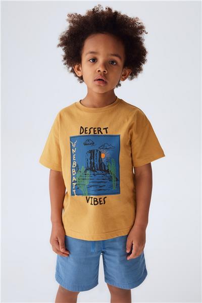 Nebbati Erkek Çocuk Hardal T-Shirt