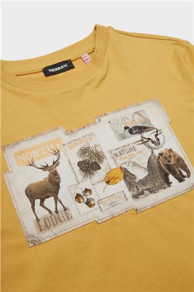 Nebbati Erkek Çocuk Hardal Tshirt