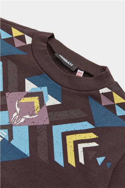 Nebbati Erkek Çocuk Kahve Sweatshirt