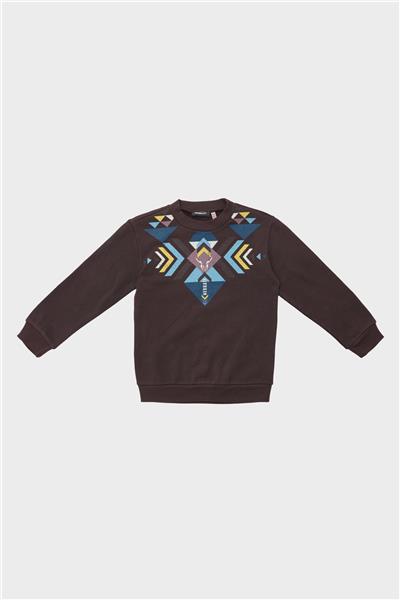Nebbati Erkek Çocuk Kahve Sweatshirt