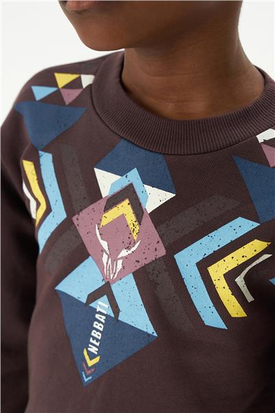 Nebbati Erkek Çocuk Kahve Sweatshirt