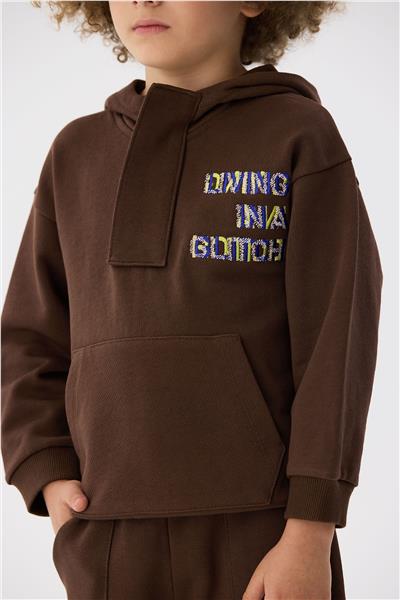 Nebbati Erkek Çocuk Kahverengi Sweatshirt