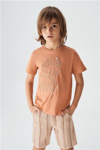 Nebbati Erkek Çocuk Kiremit T-Shirt